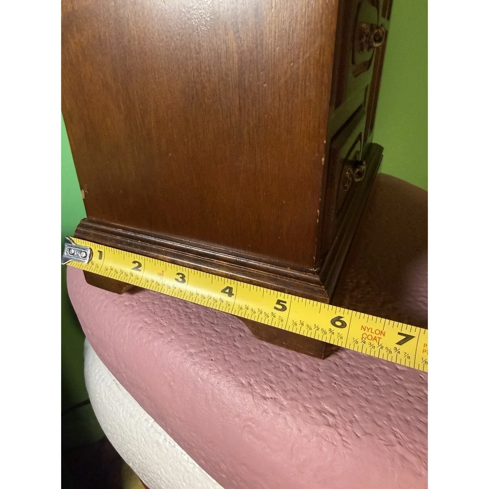 Large Armoire-Style Jewelry Box with Glass Door & 5 Drawers 14×10×5.75 Inches